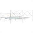 vidaXL 76 x 80 Rectangular Bed Frame in White Steel