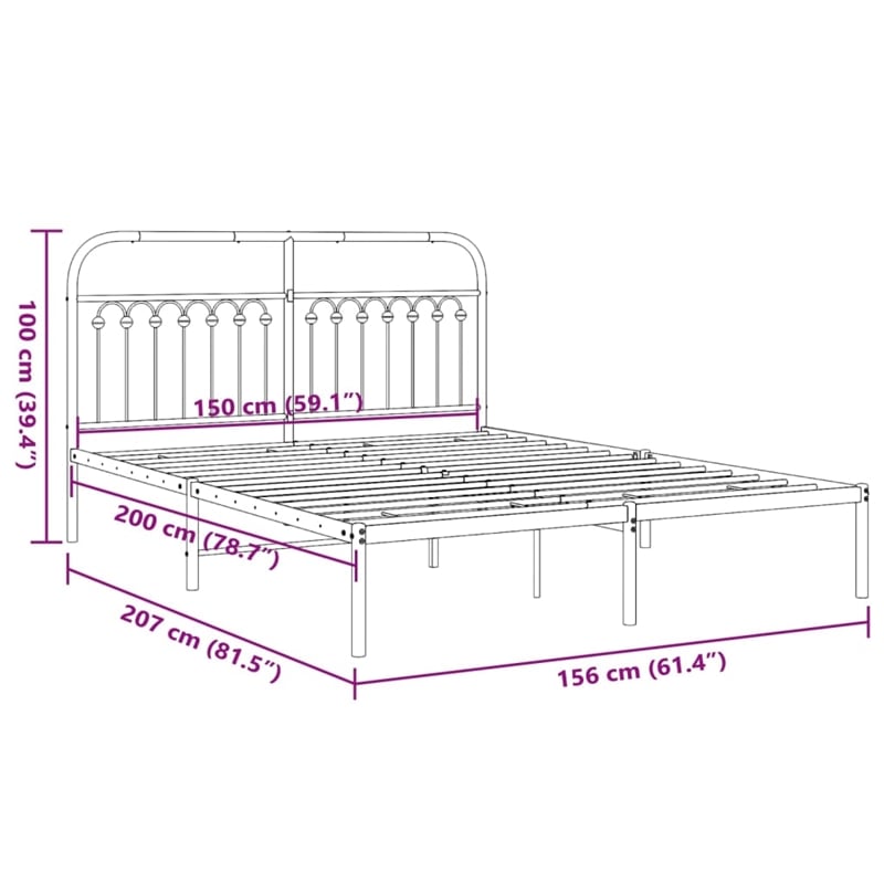 vidaXL Engineered Wood King Bed Frame in Black