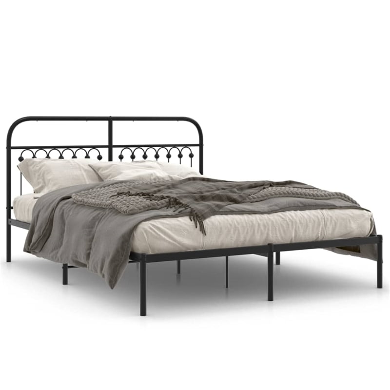 vidaXL Engineered Wood King Bed Frame in Black