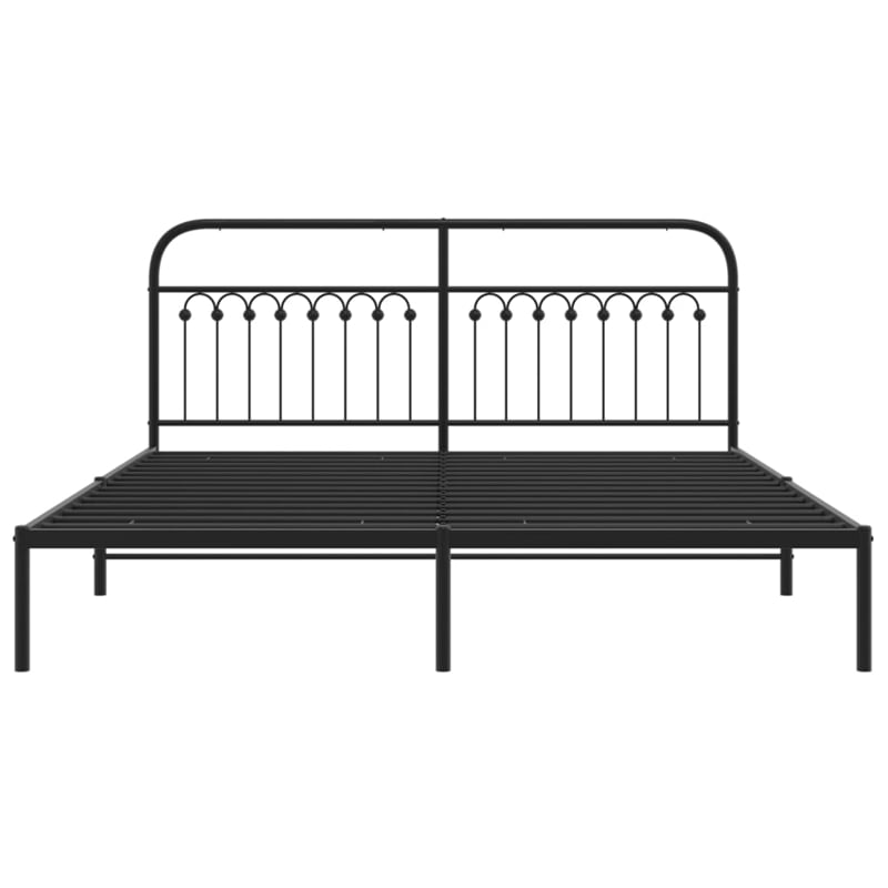vidaXL 72 x 80 Durable Bed Frame in Black Steel
