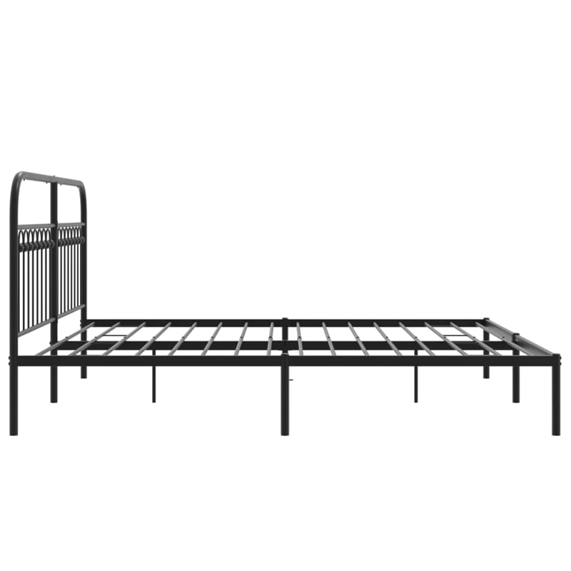 vidaXL 72 x 80 Durable Bed Frame in Black Steel