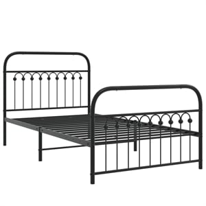 vidaXL Rectangular 39.4x78.7 Bed Frame in Black Steel