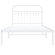 vidaXL Rectangular Transitional Steel Twin Bed Frame in White
