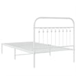 vidaXL Rectangular Transitional Steel Twin Bed Frame in White
