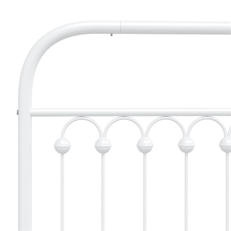 vidaXL 39.4 x 78.7 Rectangular Bed Frame in White Steel
