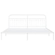 vidaXL Rectangular Powder-Coated Steel Full Bed Frame in White