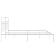 vidaXL Rectangular Powder-Coated Steel Full Bed Frame in White
