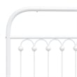 vidaXL Rectangular Powder-Coated Steel Full Bed Frame in White