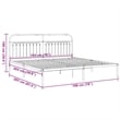 vidaXL Rectangular Powder-Coated Steel Full Bed Frame in White
