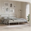 vidaXL Rectangular Powder-Coated Steel Full Bed Frame in White