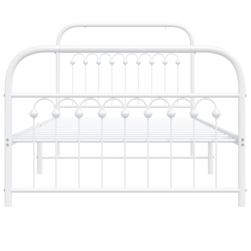 vidaXL Engineered wood Twin Bed Frame in White