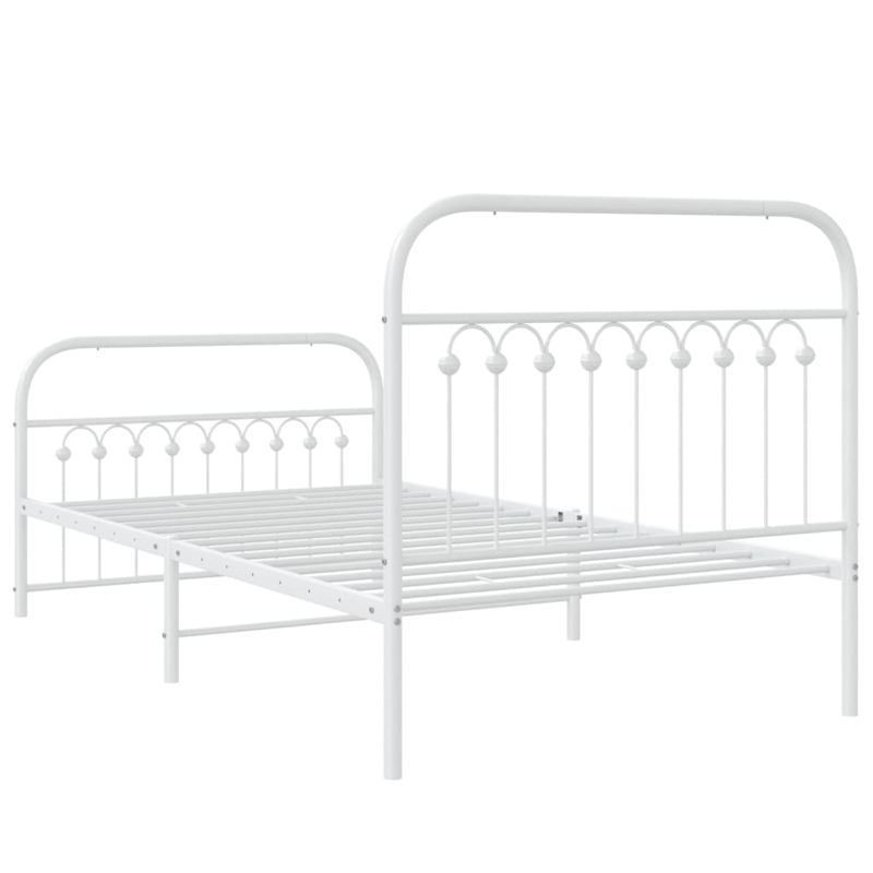 vidaXL Engineered wood Twin Bed Frame in White