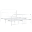 vidaXL Rectangular Powder-Coated Steel Full Bed Frame in White