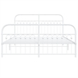 vidaXL Rectangular Powder-Coated Steel Full Bed Frame in White
