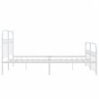 vidaXL Rectangular Powder-Coated Steel Full Bed Frame in White