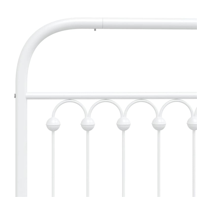 vidaXL Rectangular Powder-Coated Steel Full Bed Frame in White