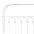 vidaXL Rectangular Powder-Coated Steel Full Bed Frame in White