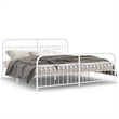 vidaXL 76 x 80 Rectangular Bed Frame in White Steel