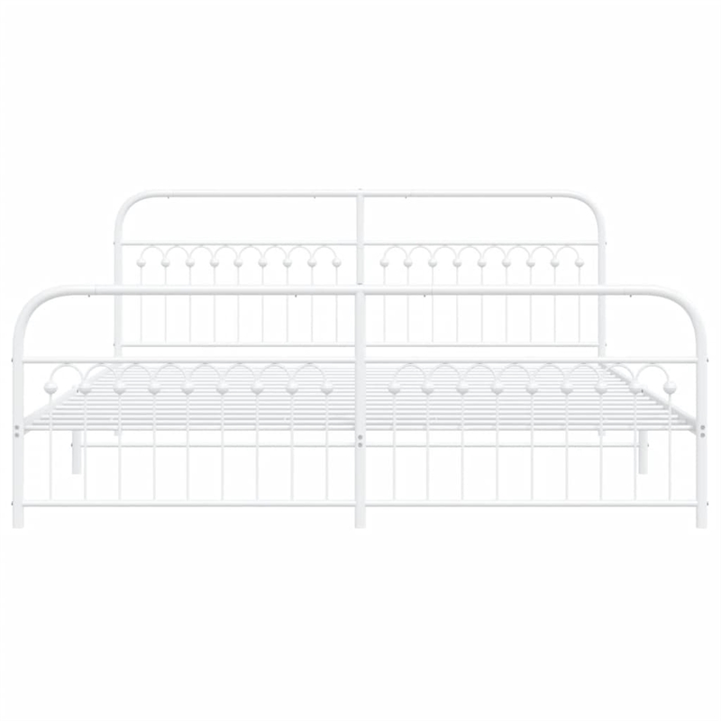 vidaXL 76 x 80 Rectangular Bed Frame in White Steel