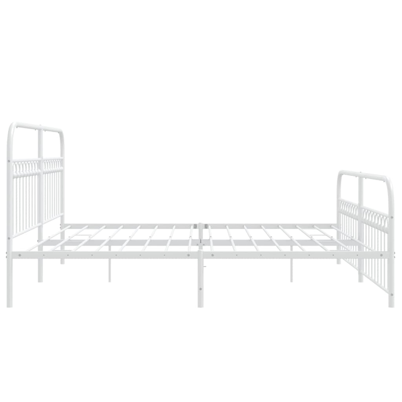 vidaXL 76 x 80 Rectangular Bed Frame in White Steel
