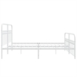 vidaXL 76 x 80 Rectangular Bed Frame in White Steel