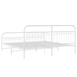vidaXL 76 x 80 Rectangular Bed Frame in White Steel