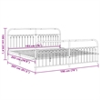 vidaXL 76 x 80 Rectangular Bed Frame in White Steel