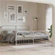 vidaXL 76 x 80 Rectangular Bed Frame in White Steel