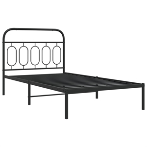 vidaXL 39.4x78.7 Rectangular Bed Frame in Black Steel