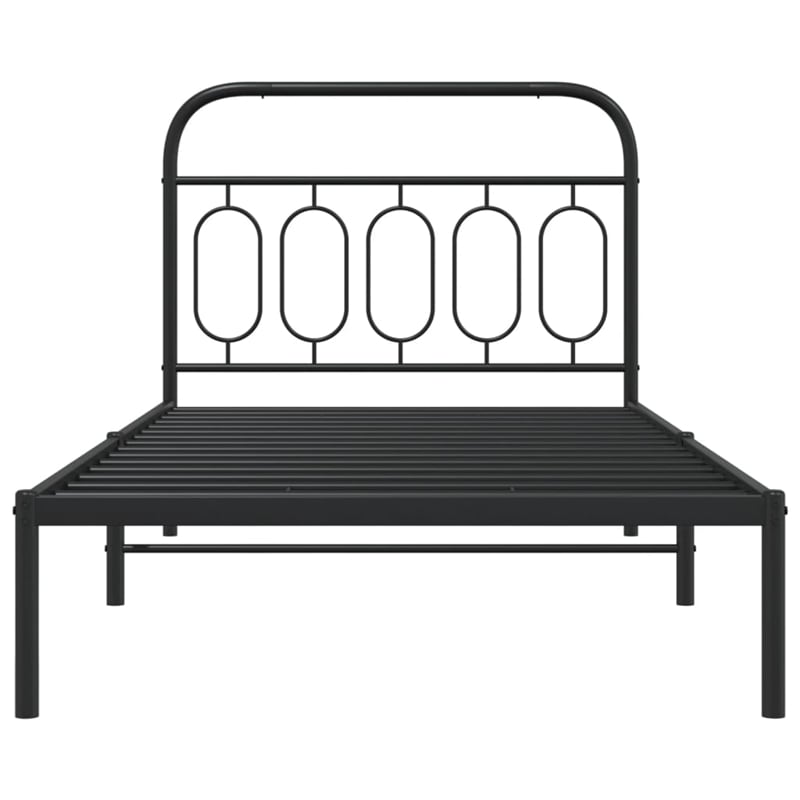 vidaXL 39.4x78.7 Rectangular Bed Frame in Black Steel