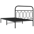 vidaXL 39.4x78.7 Rectangular Bed Frame in Black Steel