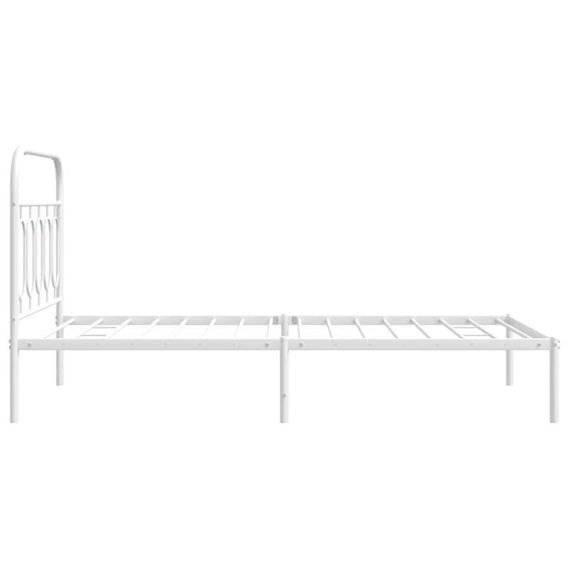 vidaXL Engineered wood Twin Bed Frame in White