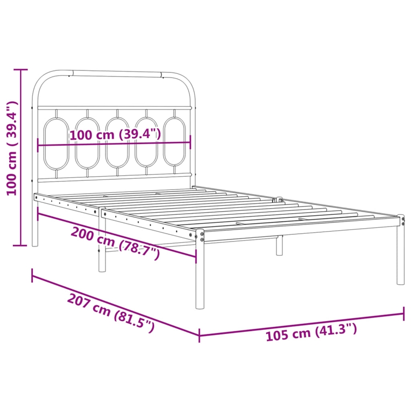 vidaXL Engineered wood Twin Bed Frame in White