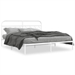 vidaXL Powder-Coated Steel King/Double Bed Frame in White