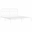 vidaXL Powder-Coated Steel King/Double Bed Frame in White