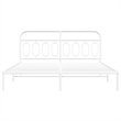 vidaXL Powder-Coated Steel King/Double Bed Frame in White