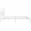 vidaXL Powder-Coated Steel King/Double Bed Frame in White