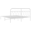 vidaXL Powder-Coated Steel King/Double Bed Frame in White