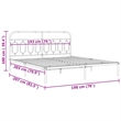 vidaXL Powder-Coated Steel King/Double Bed Frame in White