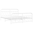 vidaXL Rectangular Powder-Coated Steel Full Bed Frame in White
