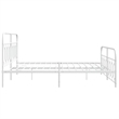 vidaXL Rectangular Powder-Coated Steel Full Bed Frame in White