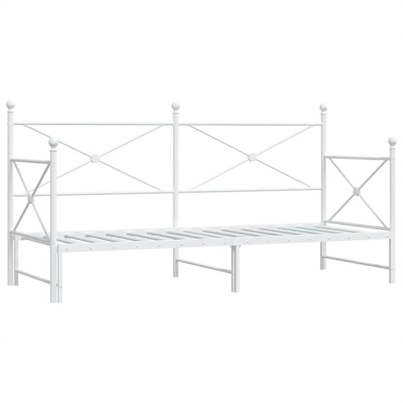 vidaXL Steel Daybed With Trundle in White