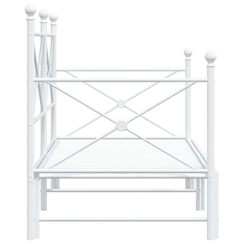 vidaXL Steel Daybed With Trundle in White