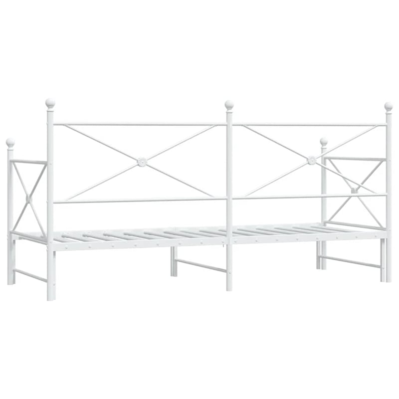 vidaXL Steel Daybed With Trundle in White
