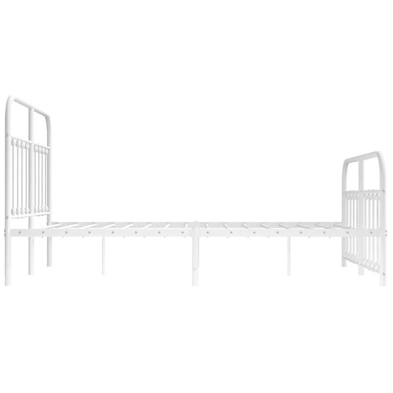 vidaXL 53.1x74.8 Powder-Coated Steel Bed Frame in White