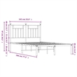 vidaXL Rectangular Powder-Coated Steel Full Bed Frame in White