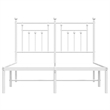 vidaXL Rectangular Powder-Coated Steel Full Bed Frame in White
