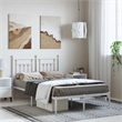 vidaXL Rectangular Powder-Coated Steel Full Bed Frame in White