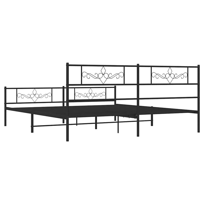 vidaXL Rectangular Steel Bed Frame in Black