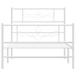 vidaXL Rectangular Steel Single Modern Bed Frame in White